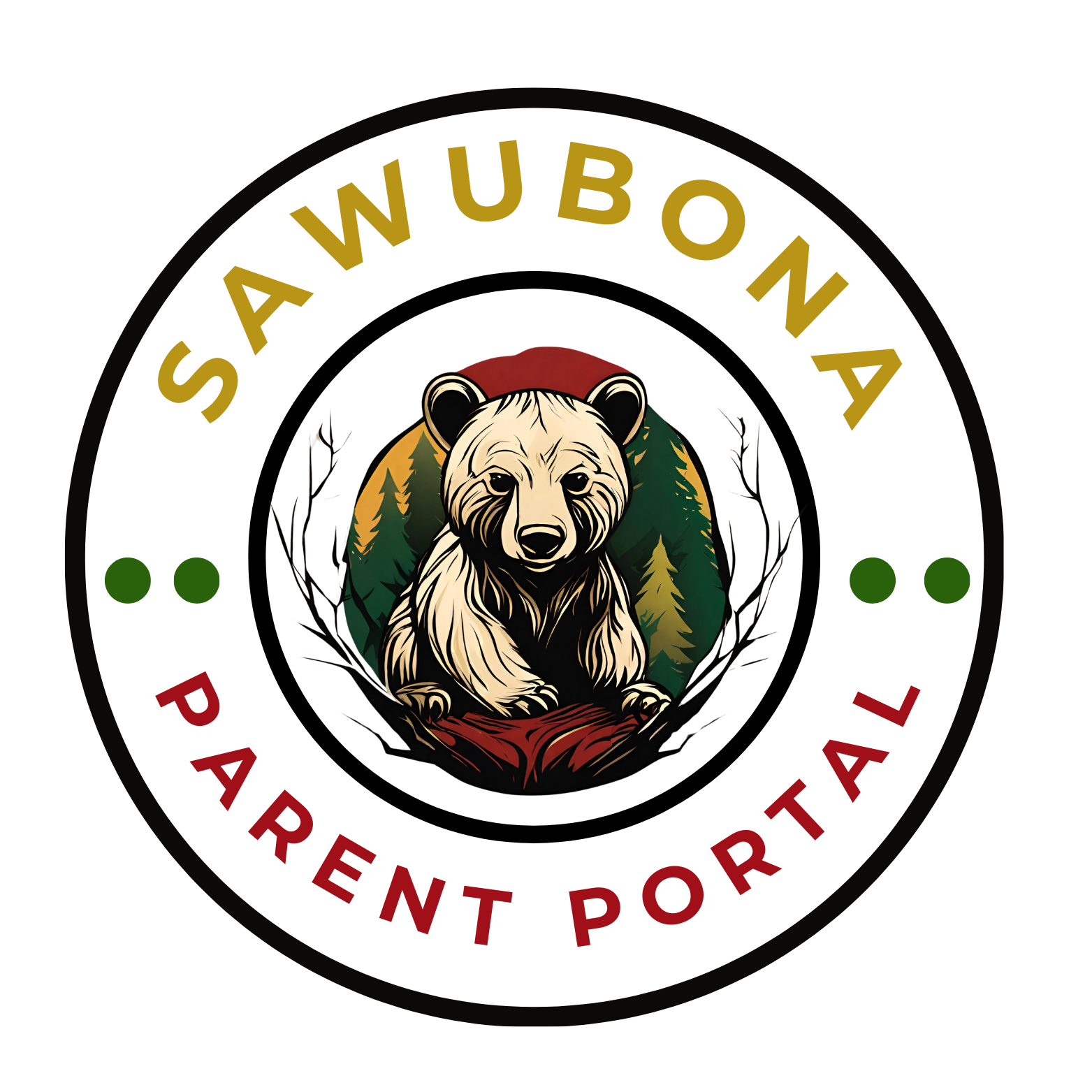 Image of Bear Cub- says Sawubona Parent Portal 